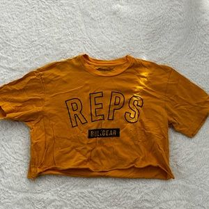 Bulk Gear “reps” cropped boyfriend gym top